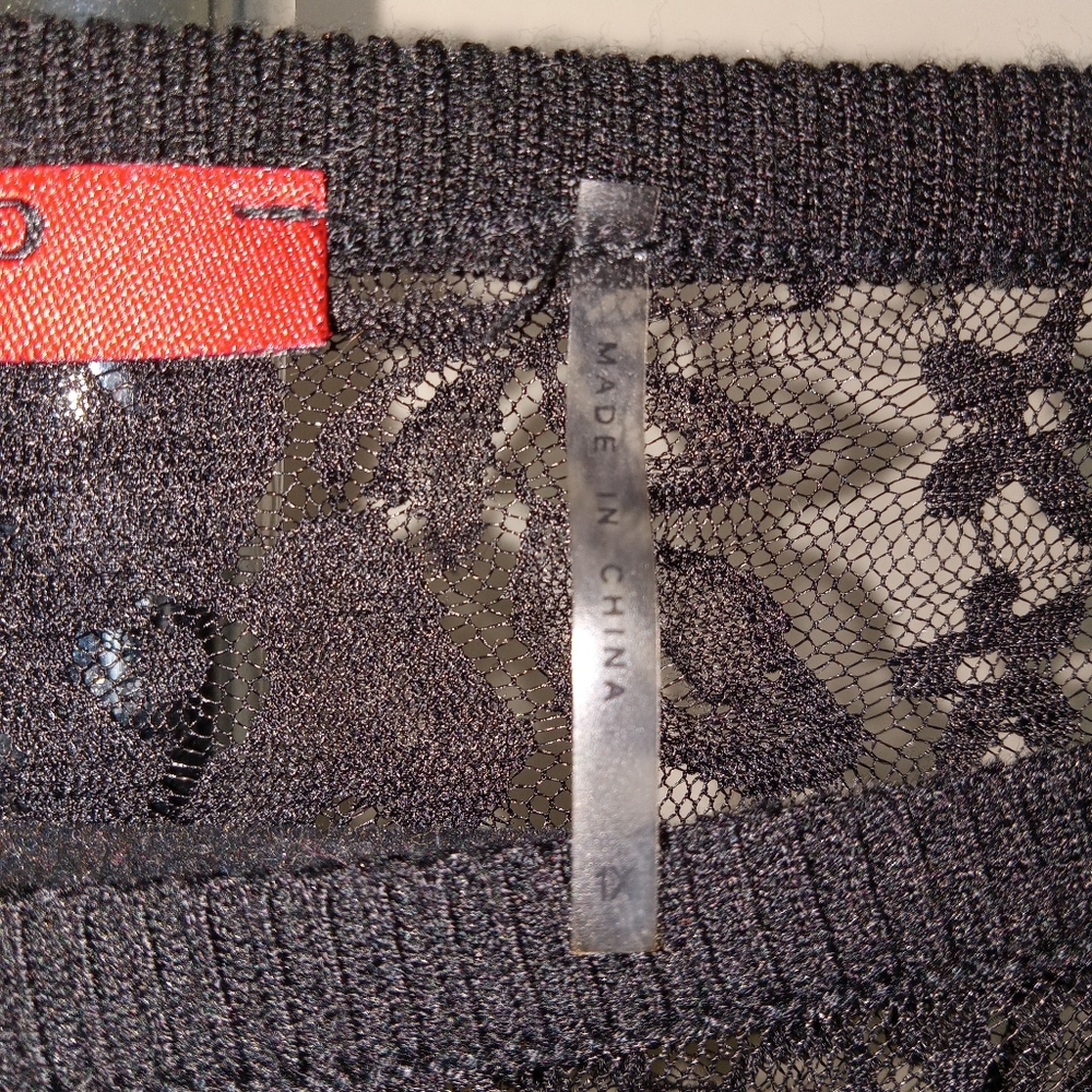 Red Black Short Sleeve Lightweight Sweater XL/1X - Picture 4 of 8